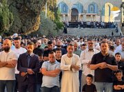Thousands of Palestinian worshippers perform Friday prayer at Holy Al-Aqsa Mosque