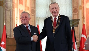 پادشاه اردن، بالاترین افتخار غیرنظامی این کشور را به اردوغان اعطا کرد