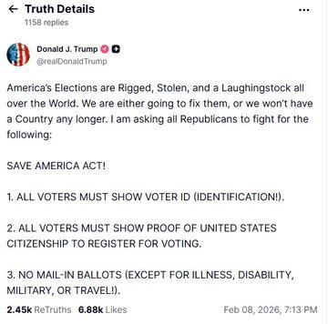 Повторное заявление Трампа: выборы в США стали объектом насмешек для всего мира