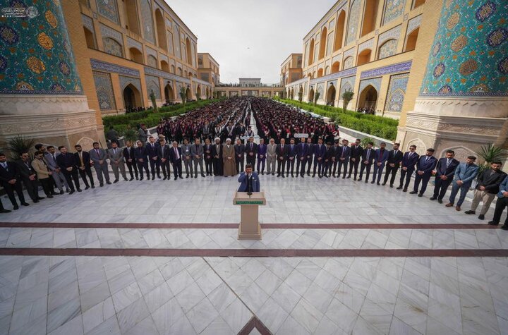 تقرير مصور/ حفل تخرج برعاية العتبة العلوية لـ 9 آلاف طالب وطالبة في صحن السيدة فاطمة (ع)