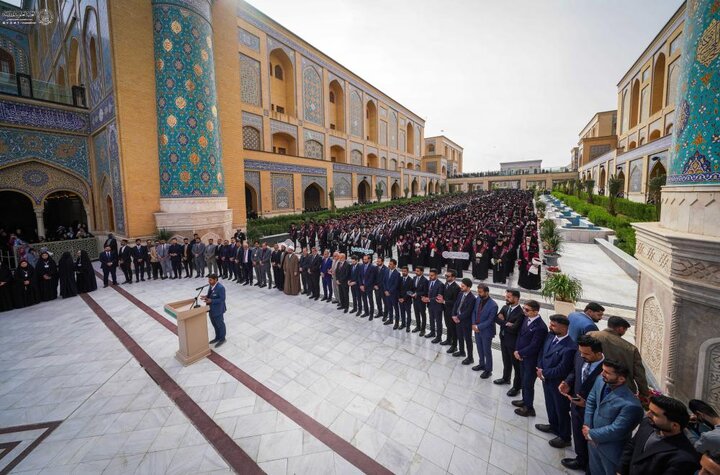 تقرير مصور/ حفل تخرج برعاية العتبة العلوية لـ 9 آلاف طالب وطالبة في صحن السيدة فاطمة (ع)