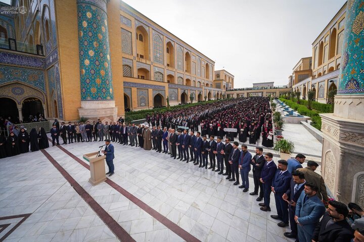 Informe fotográfico | El Santuario de Al-Alawi acoge ceremonia de graduación para 9.000 estudiantes en el patio de Lady Fatima