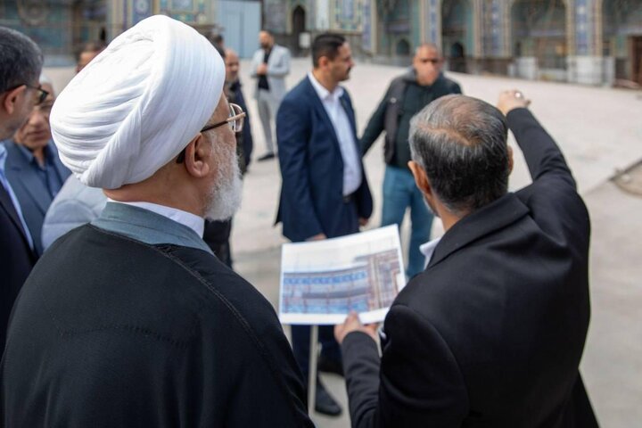 Informe fotográfico | Representante de la Máxima Autoridad Religiosa inspecciona los proyectos del atrio de Záynab (PB) y del Imam Hasán al-Muytabá (PB)