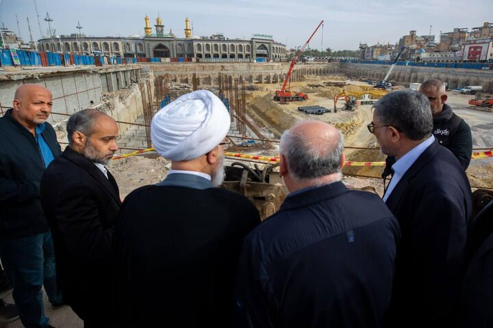 Informe fotográfico | Representante de la Máxima Autoridad Religiosa inspecciona los proyectos del atrio de Záynab (PB) y del Imam Hasán al-Muytabá (PB)