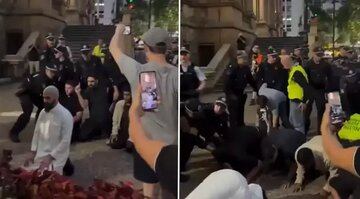 یورش پلیس استرالیا به »نمازگزاران« در جریان اعتراضات حامیان فلسطین + ویدیو