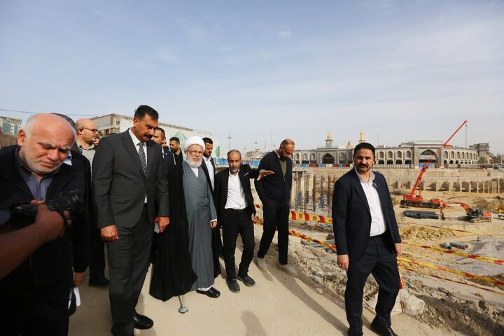 تقرير مصور/ بواقع عمل 18 ساعة يوميا: استمرار العمل في مشروع صحن الامام الحسن (ع)