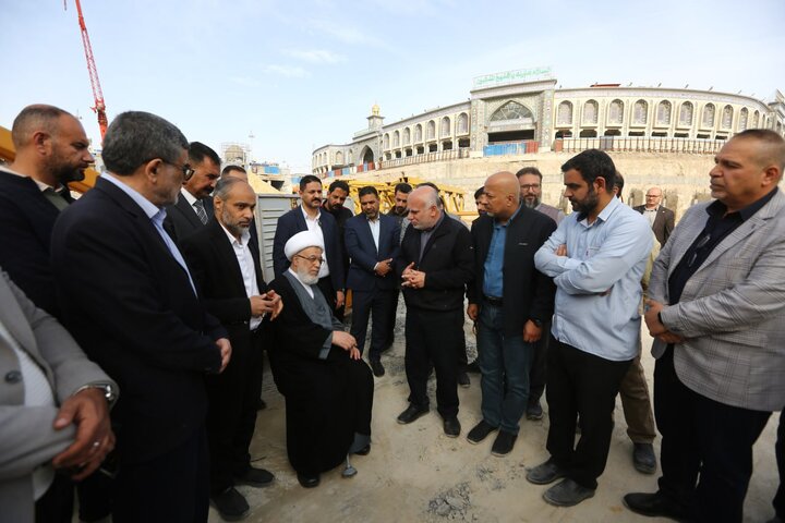 تقرير مصور/ بواقع عمل 18 ساعة يوميا: استمرار العمل في مشروع صحن الامام الحسن (ع)