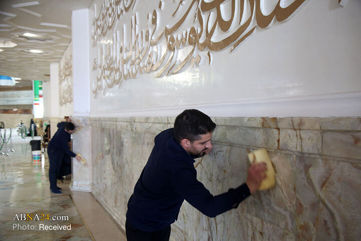 Photos: Dusting, cleaning of Hazrat Masoumeh Holy Shrine ahead of holy month of Ramadan