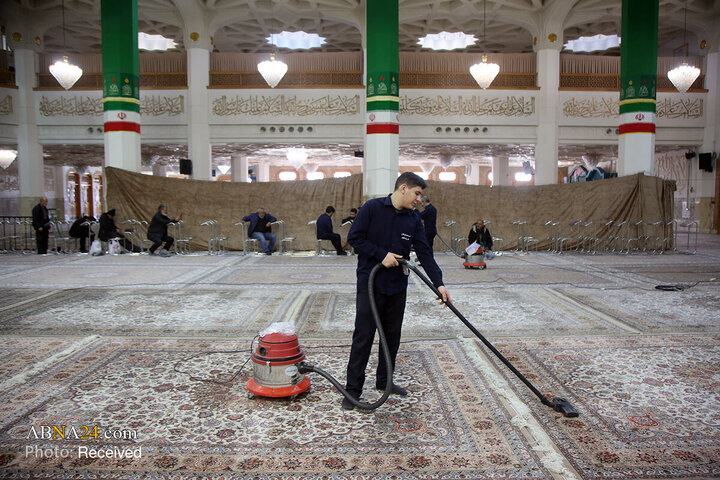 Photos: Dusting, cleaning of Hazrat Masoumeh Holy Shrine ahead of holy month of Ramadan
