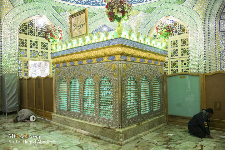 غبار روبی مضجع شریف امامزاده موسی مبرقع(ع)