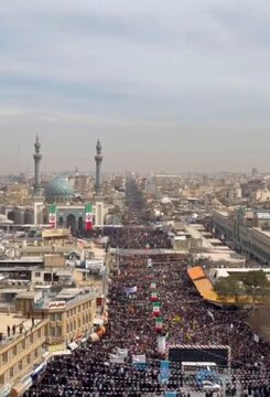 Video | Larawan ng napakalawak at kahanga-hangang partisipasyon ng mamamayang Iranian, sa Banal na Lungsod ng Qom, sa pambansang martsa