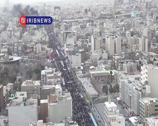 ویدیو | تصاویر هوایی از حضور پرشور مردم تهران در راهپیمایی ۲۲ بهمن