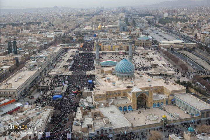 تصاویر هوایی از راهپیمایی 22 بهمن در قم