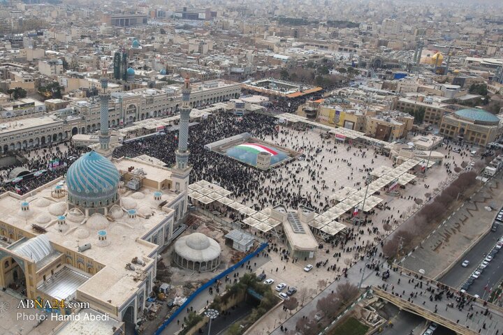 تصاویر هوایی از راهپیمایی 22 بهمن در قم