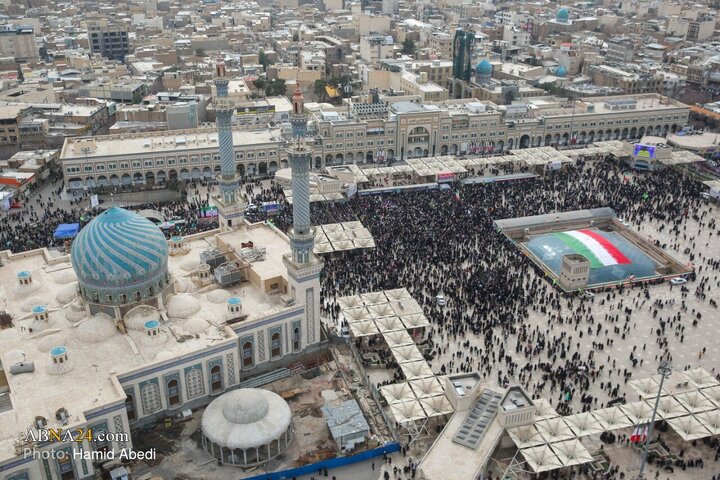 تصاویر هوایی از راهپیمایی 22 بهمن در قم