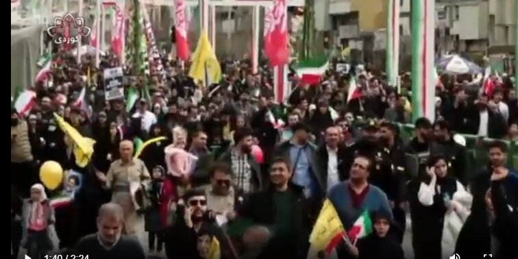 Beşdariya bi coş a gelê Îranê li mersima meşa 22`ê Behmenê gelê Tehranê