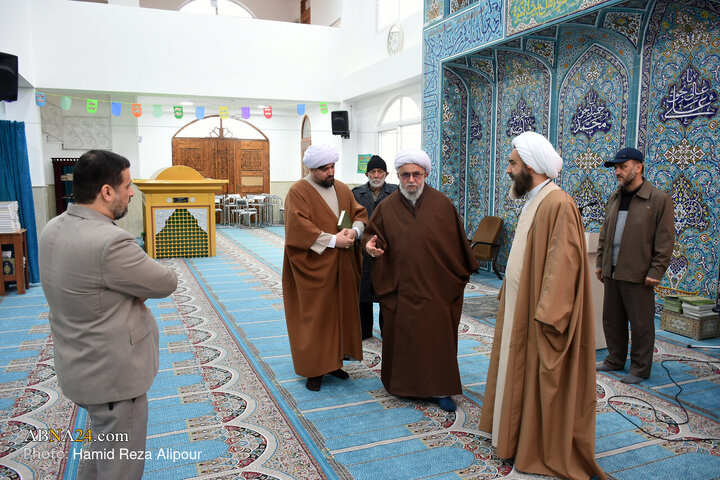 حضور آیت الله رمضانی در مسجد امام رضا(ع) و گلزار شهدای این مسجد در رودسر