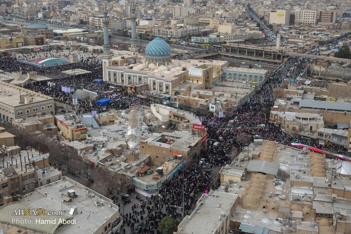 Informe fotográfico | Imágenes aéreas de la marcha del 22 de Bahman en Qom