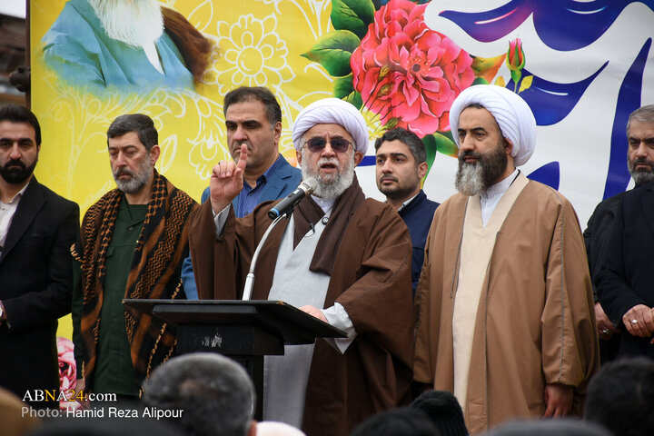 سخنرانی آیت‌الله رمضانی، دبیرکل مجمع جهانی اهل بیت(ع) و نماینده مردم گیلان در مجلس خبرگان رهبری در راهپیمایی یوم الله ۲۲ بهمن ۱۴۰۴ - گیلان رودسر