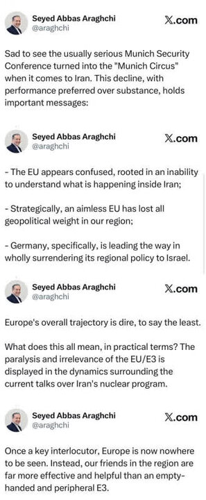 Pagpuna ni Abbas Araghchi sa European Union at sa Munich Security Conference