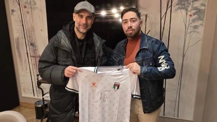 Man City manager backs Gaza amputee football team with signed Palestinian jerseys