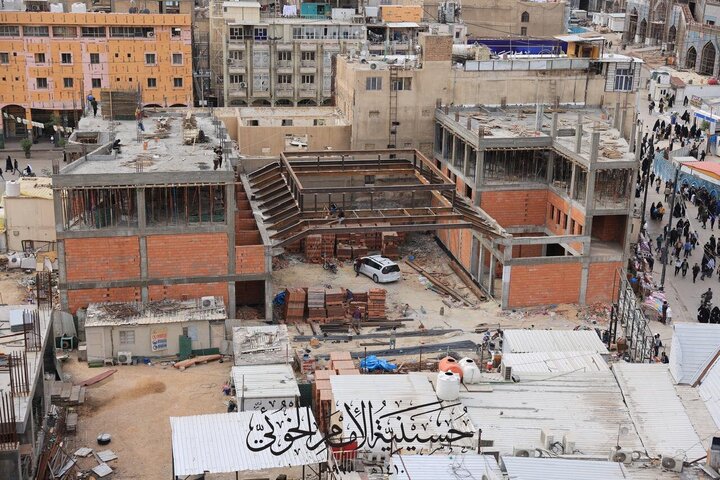 Informe fotográfico | La Husayniyah del Imam al-Khoei en Kerbala alcanza etapas avanzadas de construcción