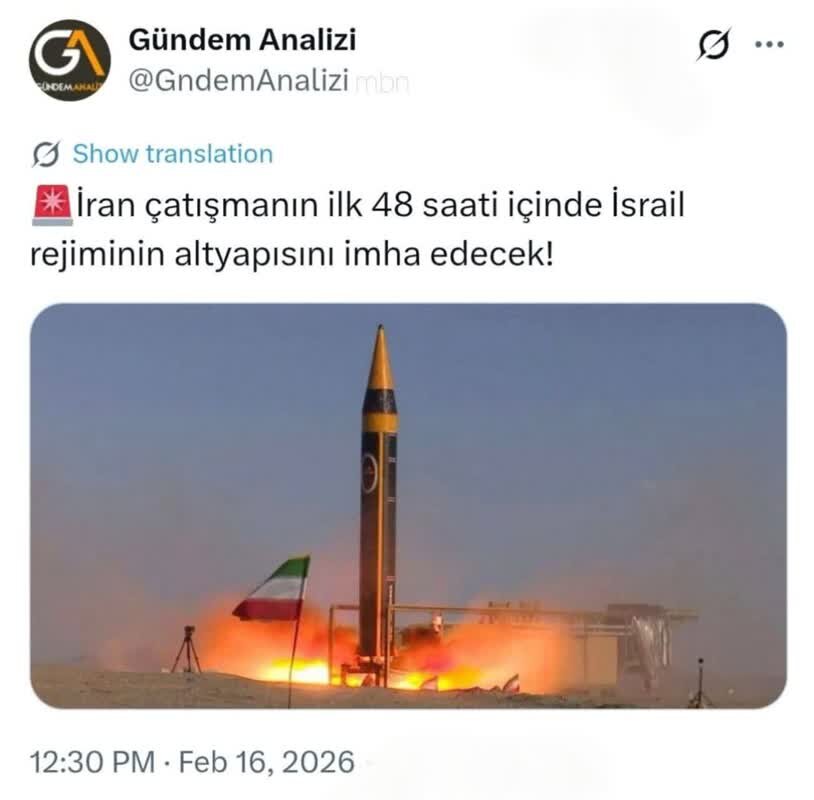 Turkish News Channel: “Sa Loob ng Unang 48 Oras ng Alitan, Wawasakin ng Iran ang Imprastruktura ng Israel”