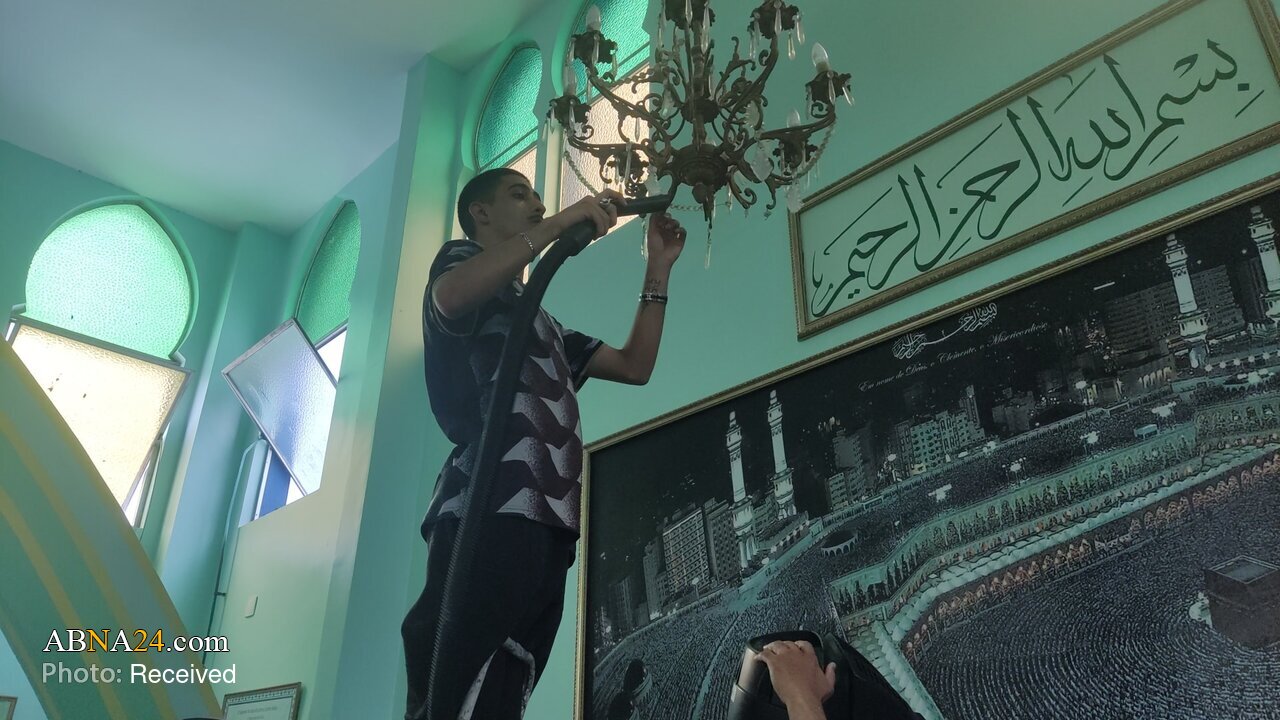 تصاویر | برزیل؛ آمادهسازی و نظافت مسجد امام علی(ع) در آستانۀ ماه رمضان