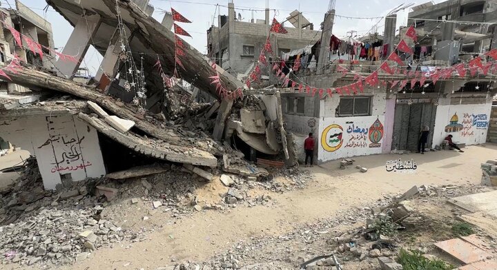 图片 | 美化加沙汗尤尼斯废墟迎接斋月