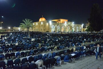 تصاویر | حضور صدهزار نفری نمازگزاران در مسجدالاقصی