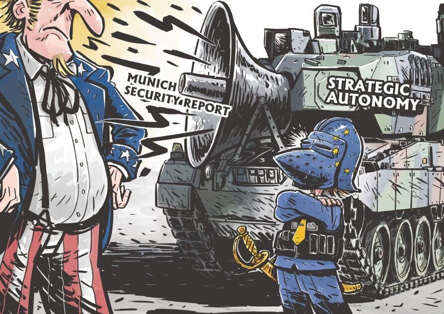 کارٹون | میونخ سیکیورٹی کانفرنس ٹرانس اٹلانٹک دراڑ نمایاں