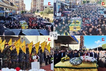 حزب الله يشيع كوكبة شهداء بمشاركة الاهالي في مناطق عدة بلبنان