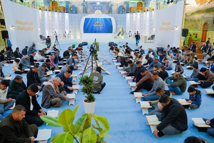 Informe fotográfico | El Santuario Sagrado de al-Abbas lanza la Khatmah coránica de Ramadán en el Quinto Foro al-Nūrayn en Babilonia