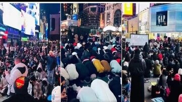 视频 | 纽约时代广场成为数百名穆斯林举行集体礼拜和开斋餐的地方