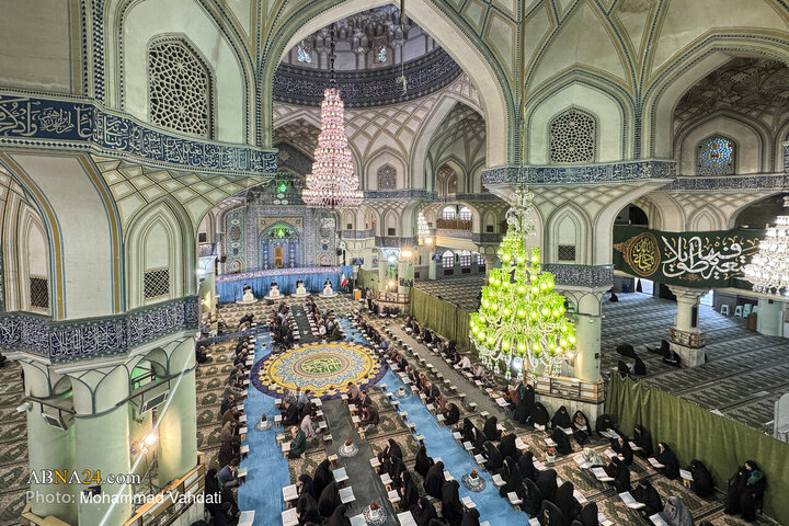 تقرير مصور/ ختمة قرآنية رمضانية في حرم "عبد العظيم الحسيني" (ع) بمدينة ري الايرانية