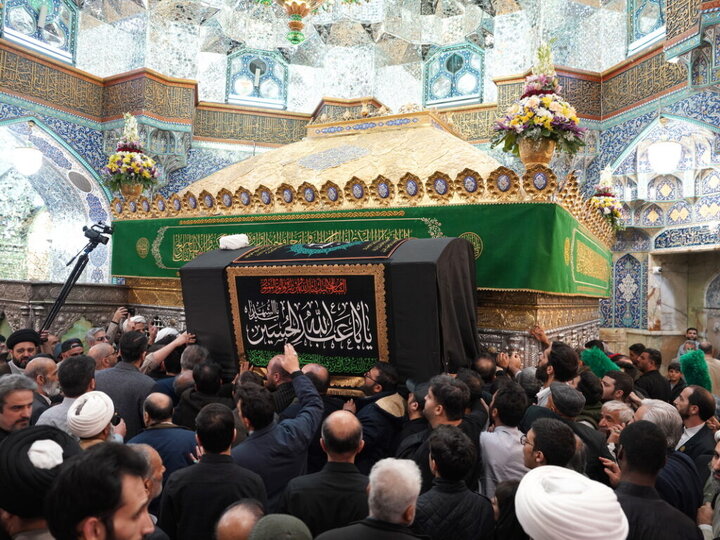 تشییع پیکر آیت‌الله مامقانی در حرم حضرت فاطمه معصومه(س)