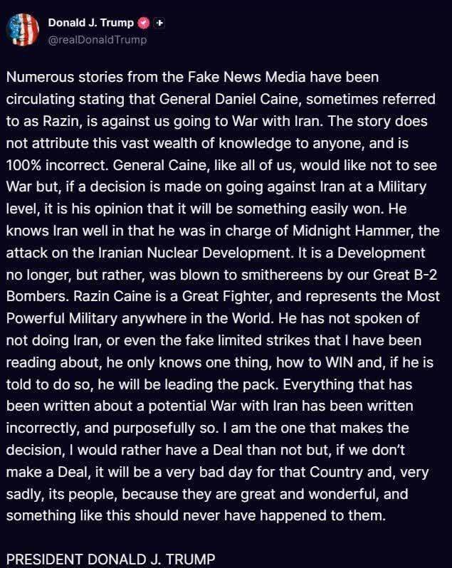 Muling Nagbanta si Donald Trump sa Mamamayan ng Iran