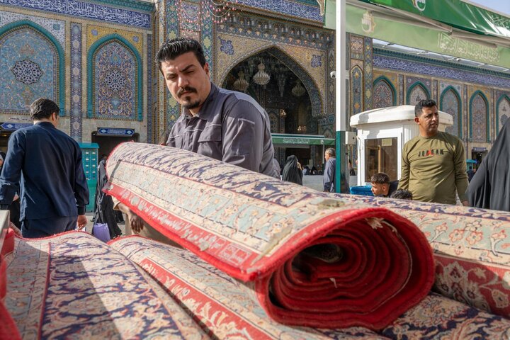 تقرير مصور/ تهيئة أماكن لاستراحة الزائرين في محيط العتبة العباسية المقدسة