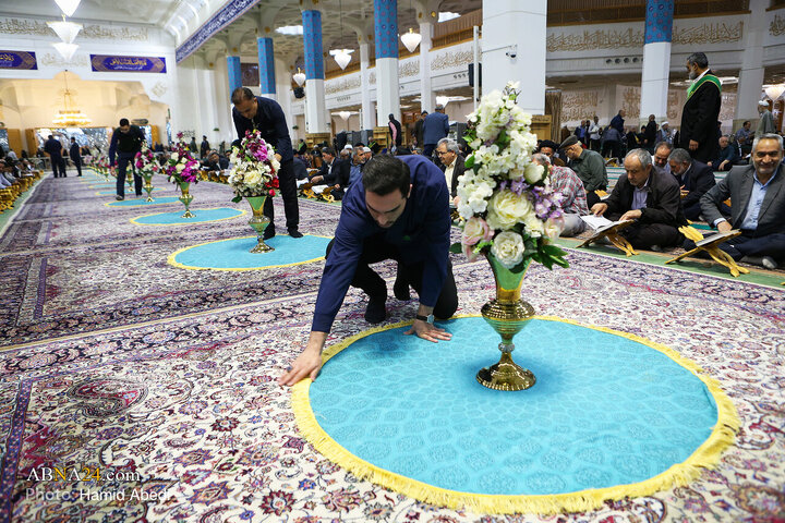 جزءخوانی قرآن کریم در حرم مطهر بانوی کرامت