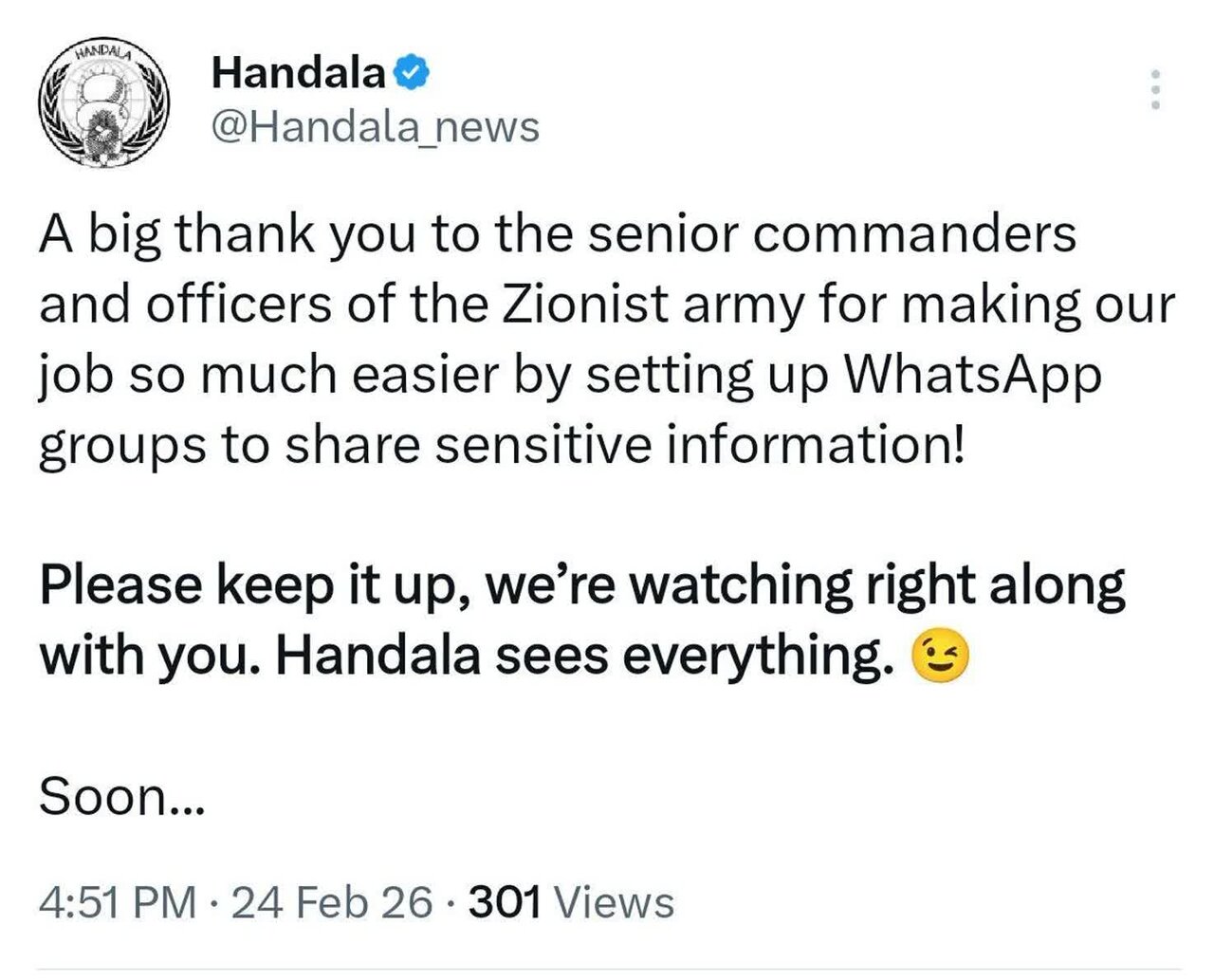 Pahayag ng grupong hacker na “Hanzala”: Nasa aming akses ang sensitibong impormasyon ng hukbo ng rehimeng Siyonista