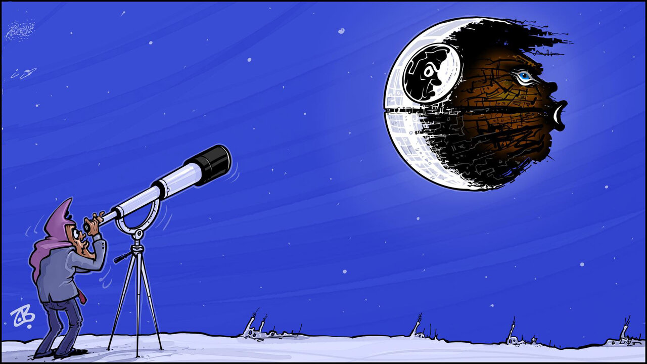 Cartoon: Zionist‑American moon‑sighting!