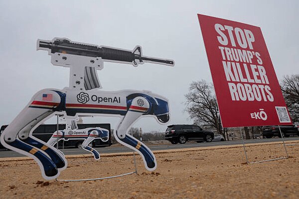 Stop Trump's Killer Robots: Activists Protest OpenAI–Pentagon Cooperation in Washington