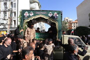 Şəhid Ayətullah Xameneinin yeznəsi Şəhid Misbah əl-Hoda Baqeri Kəninin cənazəsi ilə vida mərasimi \ Foto