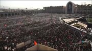Vídeo | Imagens aéreas da presença popular na cerimônia da oração fúnebre do Líder Mártir Sayyed Ali Khamenei