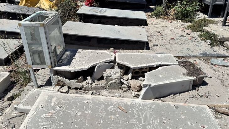 رژیم صہیونیستی کی بمباری سے جنوبی لبنان کے قبرستان بھی محفوظ نہ رہے