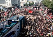 Video 1: Arrival of vehicle carrying martyred leader and martyrs of his family to funeral route in Tehran