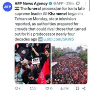 AFP: Ang libing ng Pinunong Martir ay maaaring isa sa pinakamalaking paghahatid sa kasaysayan ng Iran