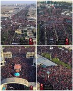Mga Larawang Panghimpapawid ng "Pagpapaalam kay Agha ang Martir ng Iran" sa Gitna ng Napakalaking Pulutong ng mga Tao ng Qom sa Banal na Moske ng Jamk