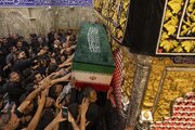  مراسم تشييع جثامين الإمام الخامنئي (رض) وعائلته في العتبة العباسية المقدسة 