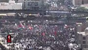 Video: Martyr Leader’s Funeral Vehicle Arrives at Thawrat al‑Ashreen Square of Najaf